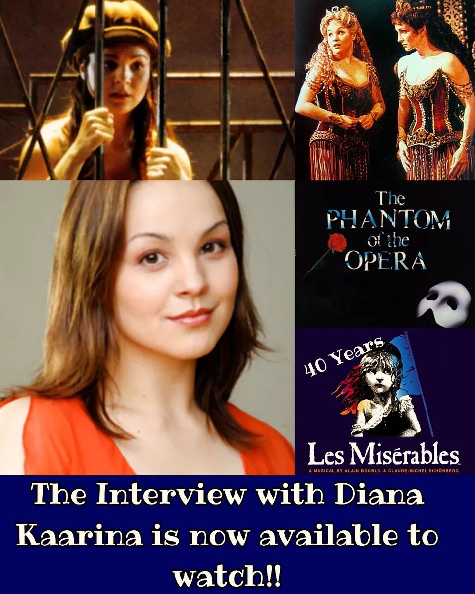 The interview with Diana Kaarina (Meg Giry in #phantomoftheopera and Eponine in #LesMiserables Broadway)
is now available to watch youtu.be/7R73qKRLkP4?si…
#LesMiz40
