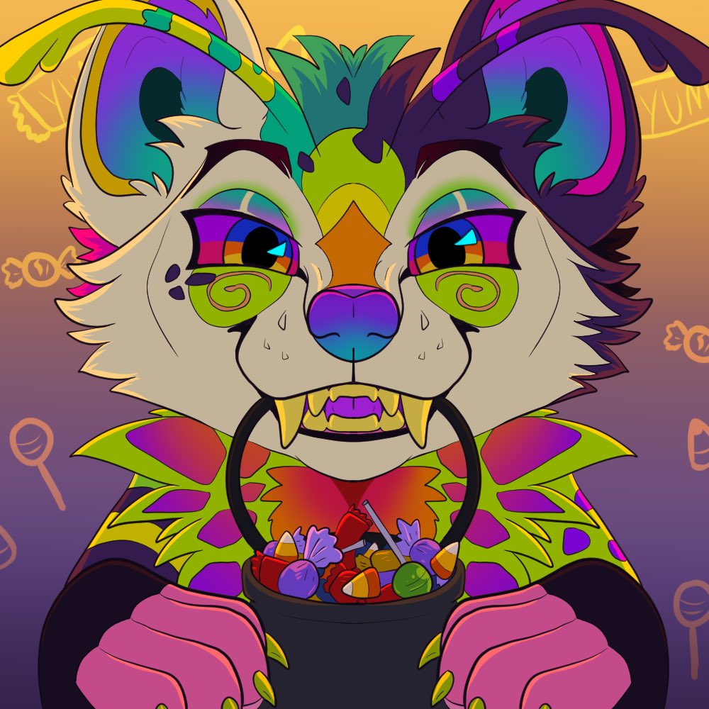 Some of the first few icons I’ve gotten done! 🐺🐈‍⬛🐺🍬