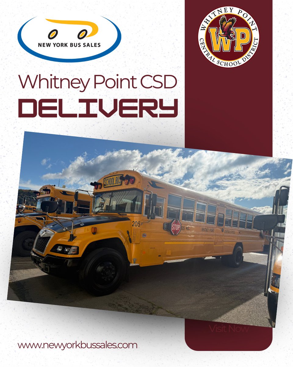 Another great delivery to Whitney Point Central School District! 🚌 We’re grateful for your trust and partnership as we work together to keep students riding safely.

#delivery #bluebird #newbus #schoolbus #nybs