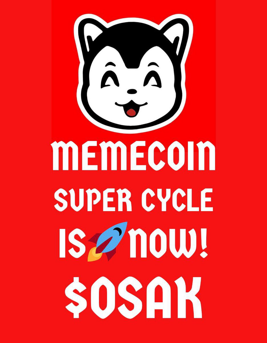 Memecoin Super Cycle is Now! $OSAK poster featuring a cartoon dog