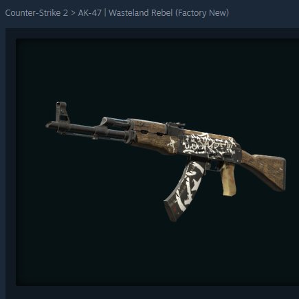 QuickFlow_CS's tweet image. 🤔The CS2 Market being dumb (4/4)
🧐AK-47 | Wasteland Rebel
📈 Up 156.82% in just 30 Days
⚠️And 122.26% in just the last 7 Days