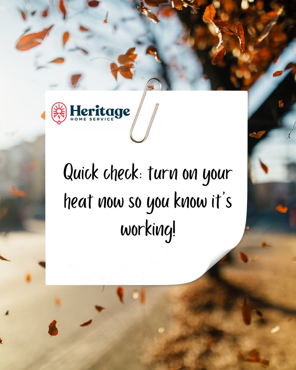 🍂Give your heat a quick test run now—turn it on for a bit to make sure it’s working before the real cold sets in. If it’s not, we’re here to help!

🔗 justcallheritage.com
📞 +1 833-654-6664

#HeritageHomeService #NewEnglandLiving #MAHomes #NHHomes #MaineLiving #HeatingSeason