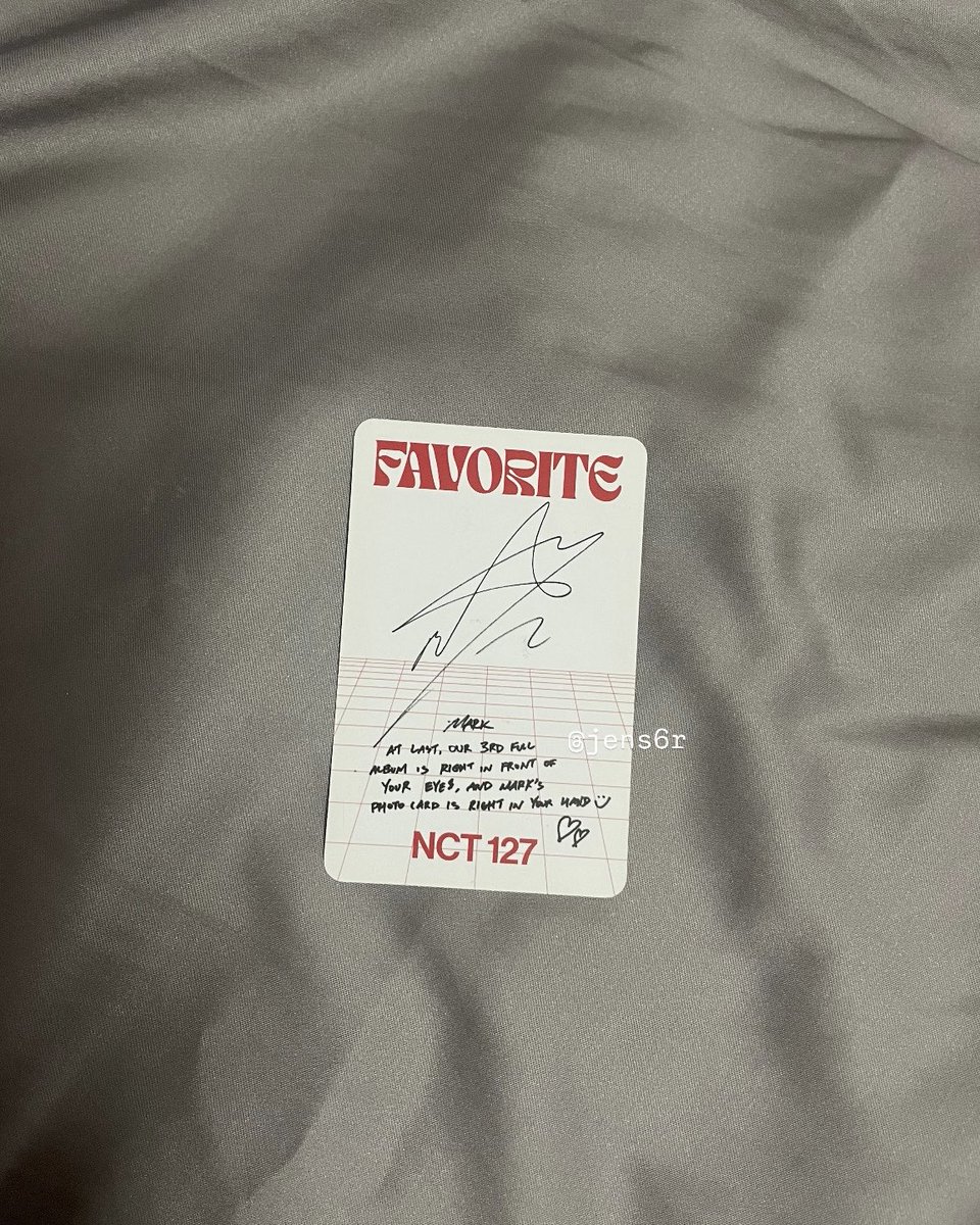 ปล่อยต่อการ์ดพี่ม้าคบั้ม favorite ค่ะ 

290 thb free shipping ลดได้ มีของแถมให้ค่ะ

ด้านหลังมีตำหนินิดหน่อย สนใจเดมถาม <a href="/m8rique/">little m</a> or <a href="/jens6r/">pii</a> ได้ค่า
🩶 line official lin.ee/BMFPhM0e

#ตลาดนัดnctdream #ตลาดนัดnct #ตลาดนัดnct127