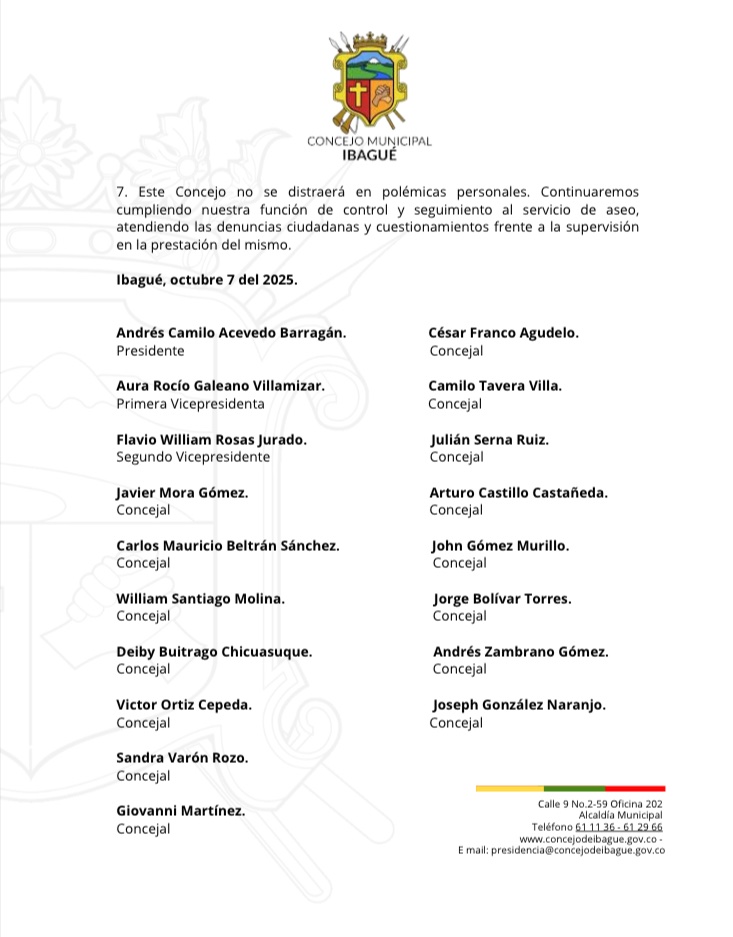 📄Comunicado a la opinión pública del <a href="/CONCEJOIBAGUE/">Concejo de Ibagué</a> 👇🏻👇🏻👇🏻
