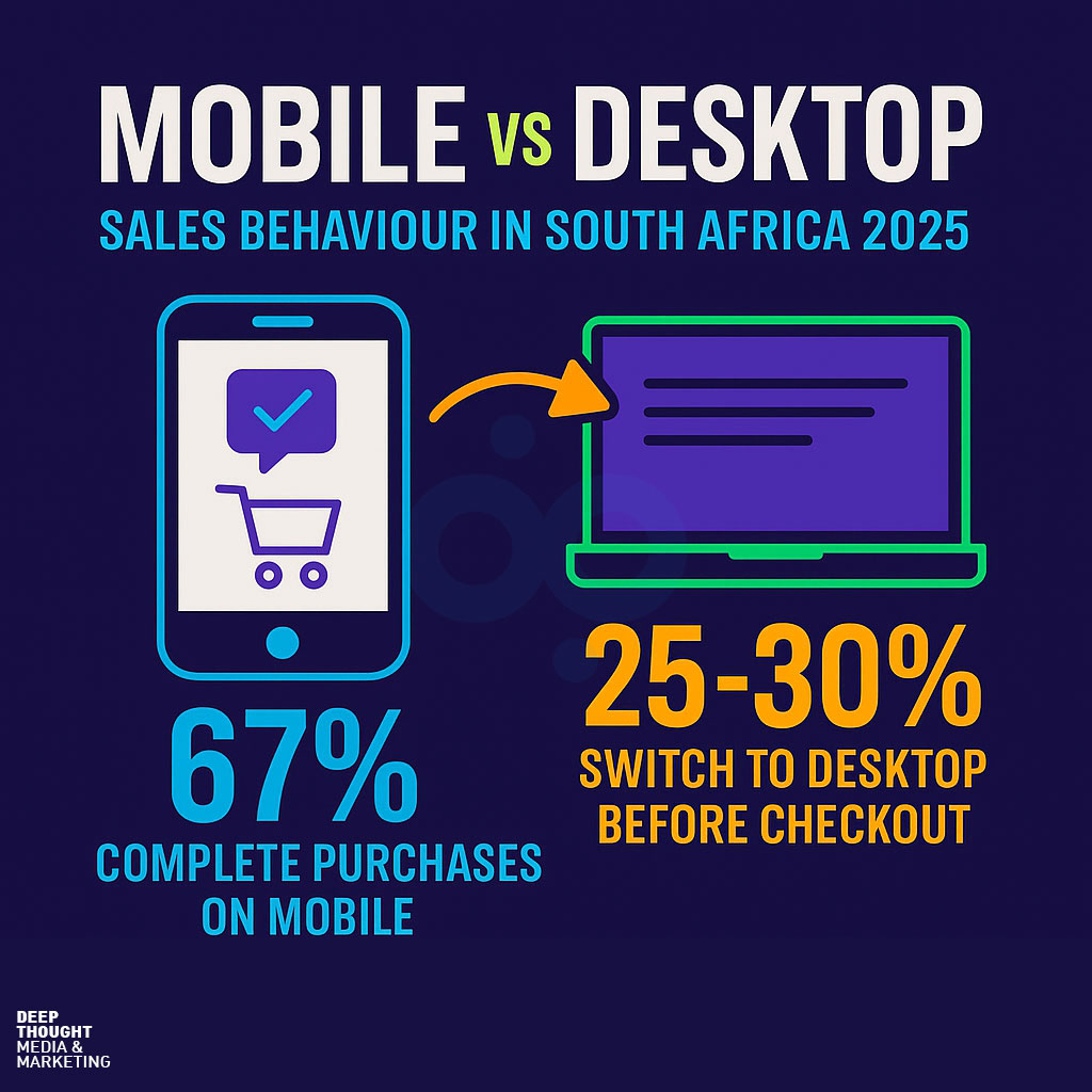 DigitalDTM's tweet photo. 📷 67% of online shoppers in South Africa complete their purchase on mobile.
📷 Around 25–30% still switch to desktop before paying, usually for bigger ticket items or if the checkout process feels clumsy on a phone.
https://t.co/cxT1AnoZk1
#website #onlinemarketing #webdesign https://t.co/k7eK50vhzs