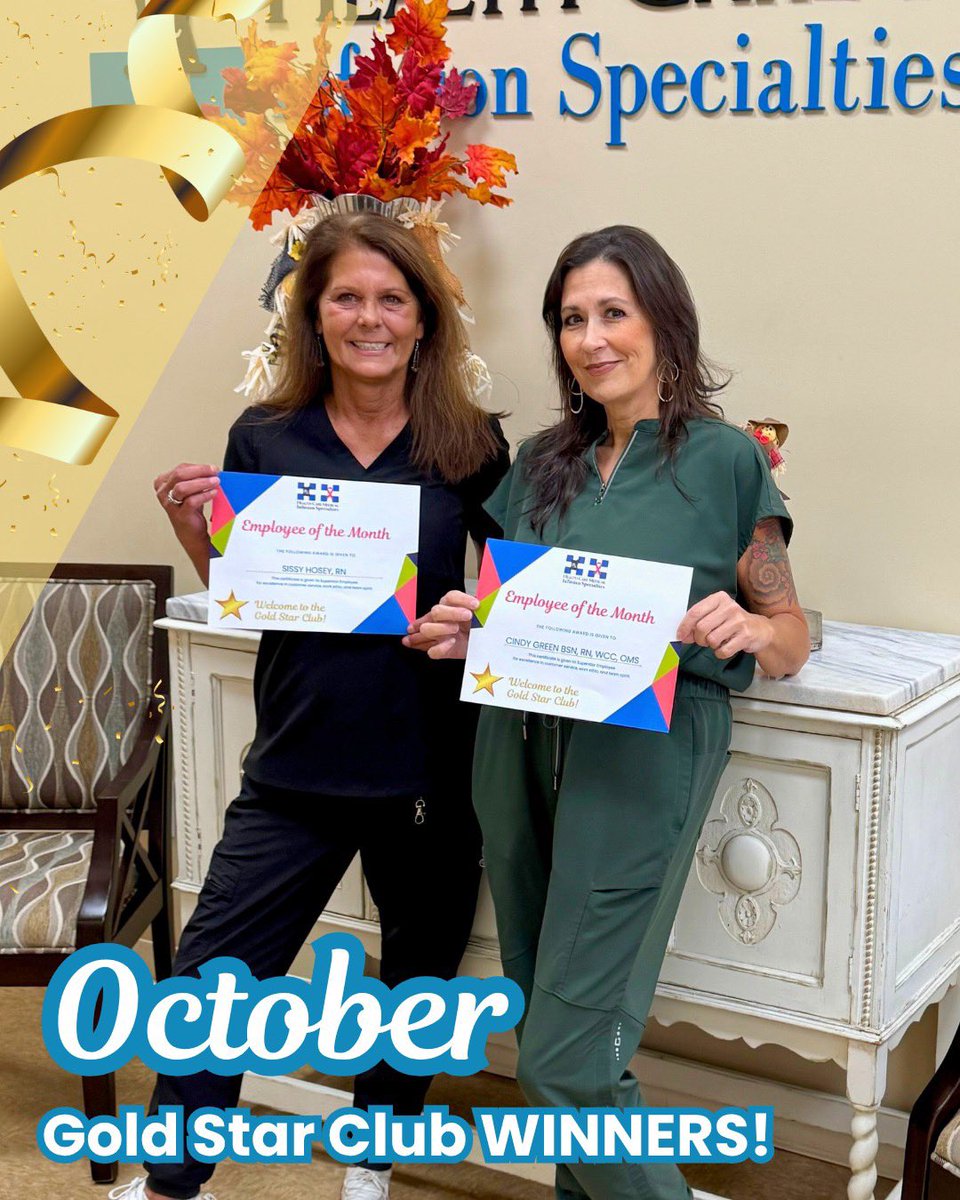 hcminfusion's tweet photo. Join us in celebrating our incredible Gold Star Club Winners, Sissy and Cindy! 🌟

Thank you for representing the heart of who we are. 💖

#EmployeeOfTheMonth #NurseAppreciation #ThankYouNurses #HealthcareHeroes #TeamExcellence https://t.co/I6fQLXKc7A