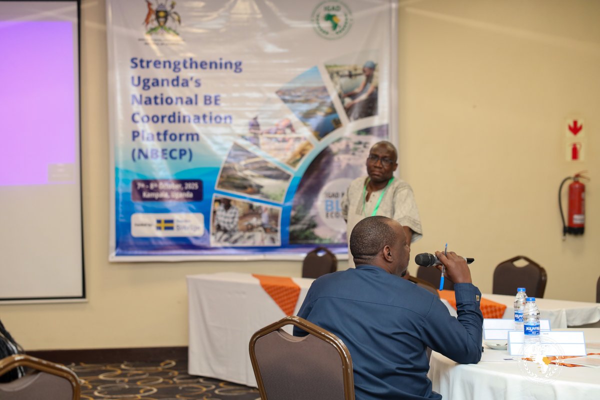 IGADsecretariat's tweet photo. Advancing Uganda’s National Blue Economy Coordination Platform 🇺🇬

The second day of the Kampala workshop focused on intensive group discussions to identify challenges, opportunities, and practical recommendations for strengthening Uganda’s National Blue Economy Coordination Platform.

Participants worked on revewing the Terms of Reference for the platform, aiming to enhance coordination among key sectors and ensure effective implementation of Uganda’s National Blue Economy Strategy.

This IGAD-led mission, supported by the Government of Sweden, continues to build momentum towards stronger governance and sustainable use of aquatic resources.

#RisingWithIGAD #IGADBlueEconomy #SustainableGrowth #InclusiveDevelopment @SweinEthiopia