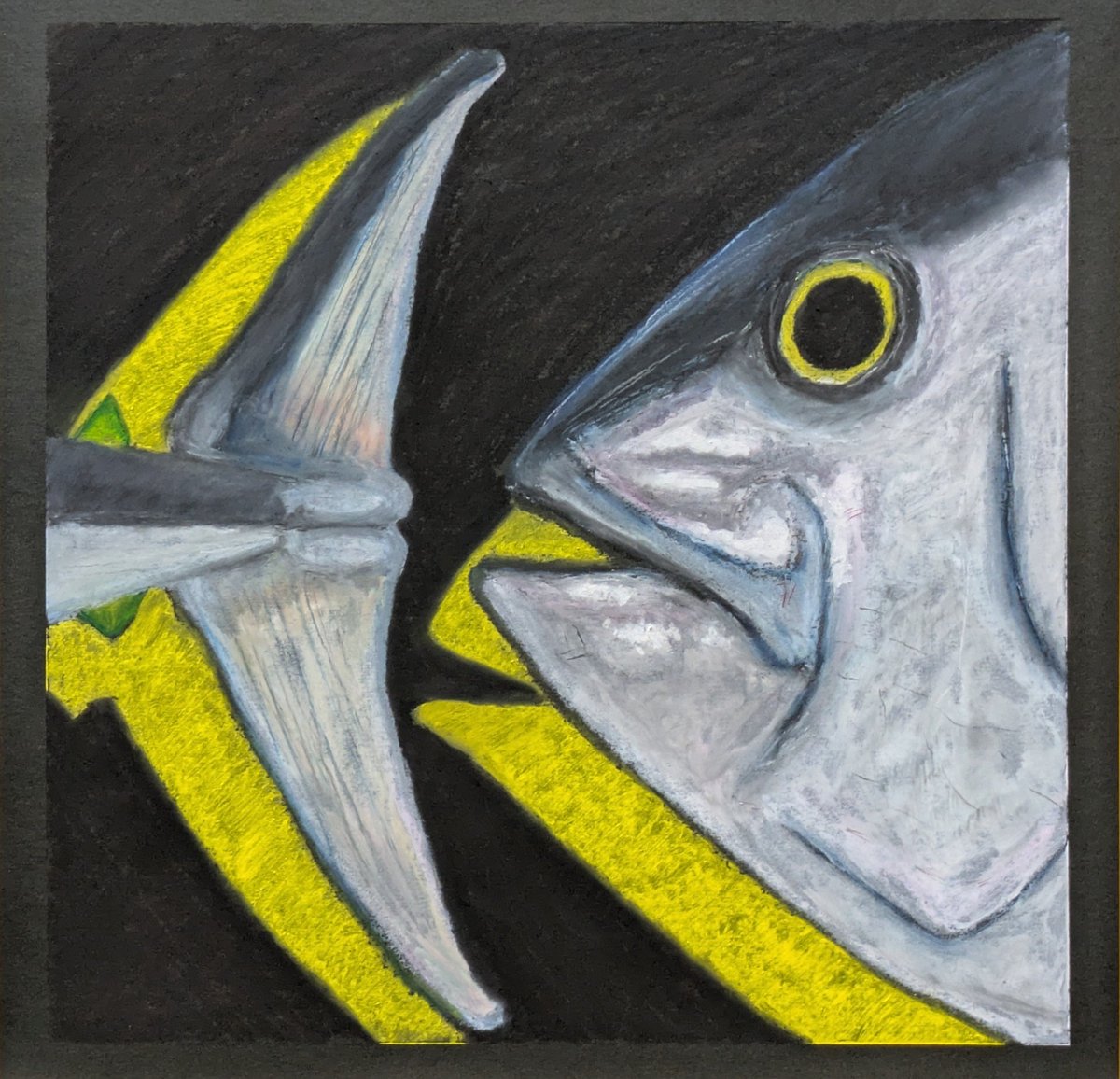 M_Mst1's tweet image. #ぺんてる　#アートクレヨン
#クレヨン画　#公募展　#初投稿
習作🖼️🖍️