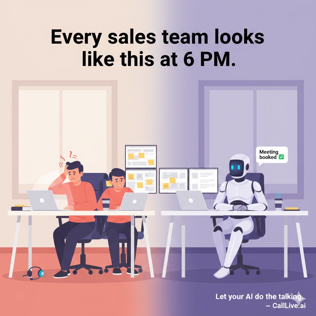 CallLiveAI's tweet image. Some teams drown in calls.
Others automate them.

While your reps are juggling “Who called this lead?”
your AI could already be booking the next meeting.

Let your AI do the talking. - CallLive.ai

#AIForSales #OutboundAutomation #B2BMarketing #CallLiveAI #SalesTeam