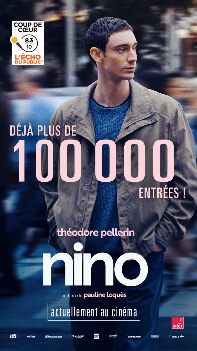obsatisfaction's tweet image. Superbe bouche à oreille pour #Nino qui dépasse les 100.000 entrées au terme de sa 3e semaine. Totalement en phase avec ses excellents retours spectateurs concrétisés par notre Label #CoupDeCœur avec une note @echodupublic sortie de salle de 8,3/10 👏 cc @jour2fete