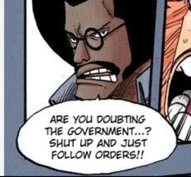 PaulSSYS's tweet image. #OnePiece1162
Only Illiterates will think this is slander. This confirms when he told Saul not to question the WG, he did it bcuz he was looking out for Saul and his fellow marines safety. Sengoku knows the marines that question the WG “disappear”. He’s protecting the marines