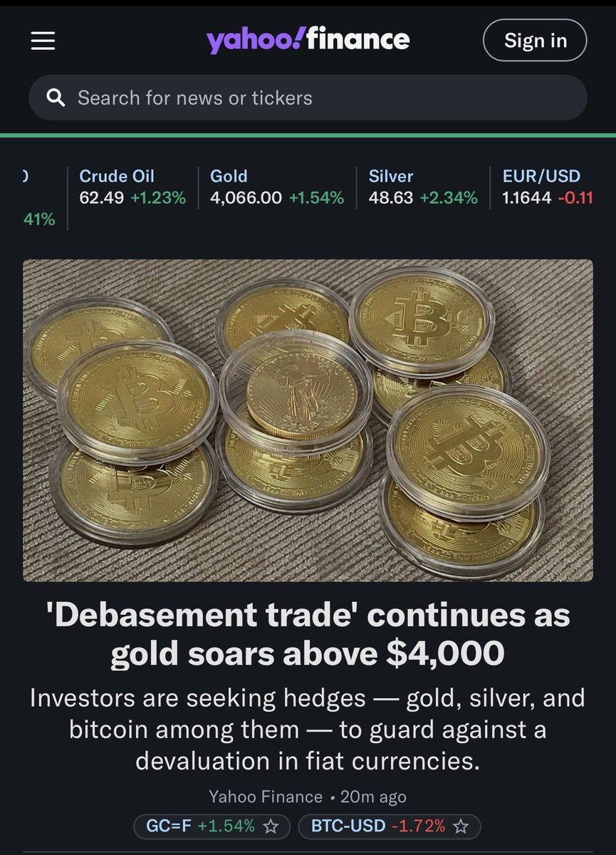 menlobear's tweet image. Well, I guess we now know the answer:

It takes a $4,000/oz+ gold price for the traditional financial media to realize that fiat currency’s purchasing power is being debased

Good thing the rest of us were paying attention a lot sooner