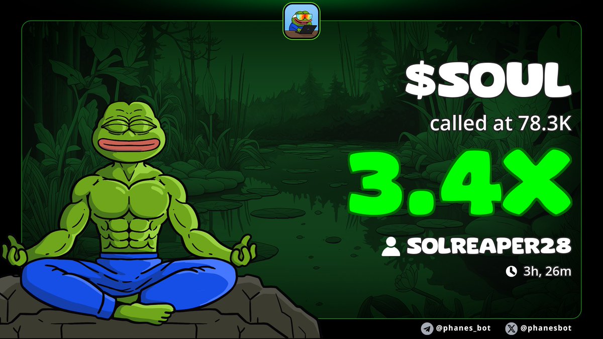 DexFx_1's tweet photo. Private TG Call 🚨 
$SOUL is up 3x from my call 
TG chads always win 🍀🍀🍀🍀 
CA:

HFF8f7xsGzW7CSLRYDKwEWKraLDTVKquRV6FtKUNpump

#Solana #Memecoin #Crypto #Degen #PumpFun #AlphaCalls #SolanaMemeCoin #vandaaginsid   e #BNB https://t.co/Pn4wY69k6D