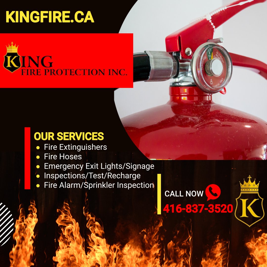 KingFireInc's tweet image. King #FireProtection🔥
- Inspection Test & Recharge
- #FireExtinguisher🧯
- #FireHose
- Emergency Exit Lighting/Signage
- #FirePlans #FireSafetyPlans
- Fire Sprinkler Inspection
- Fire Alarm Inspection
📞416-837-3520
📩 KingFireInc@gmail.com
📱 kingfire.ca
📍#BARRIE