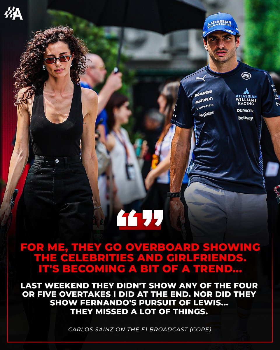 autosport's tweet image. Carlos Sainz has criticised F1’s broadcast for missing key moments on track 👀📺