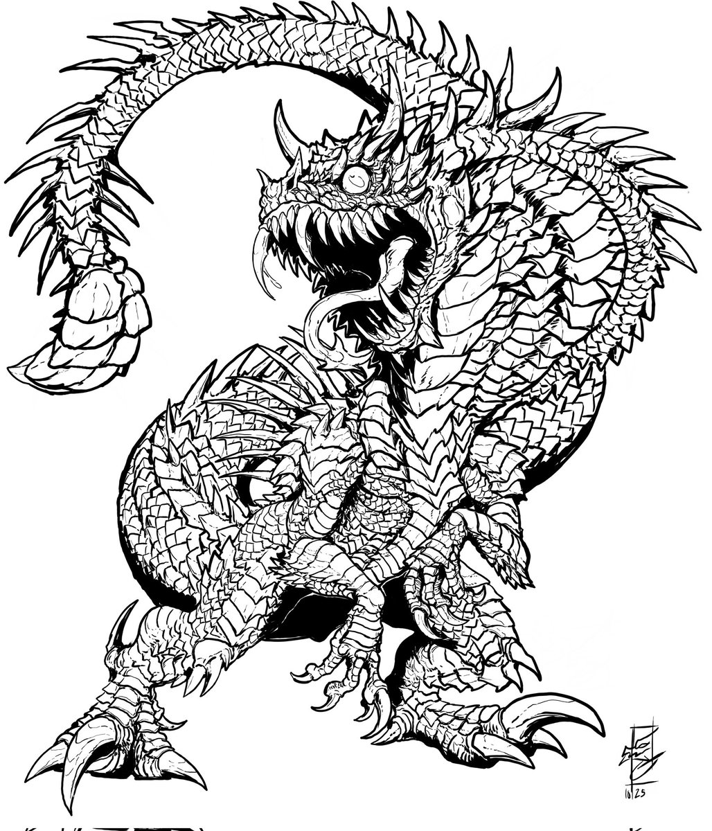 Gabe_TKE's tweet image. Finished the lineart on Naga, the viscous hindu avatar.  Commission in the works.

#art #illustrations #creature #drawings