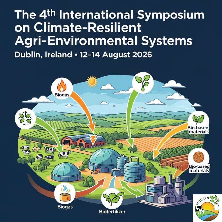 ISCRAES's tweet image. ♻️ Introducing Session: Circular Agriculture &amp;amp; Bioeconomy
 From waste to value: biofertilizers, bioenergy, bio-based materials.
 #ISCRAES2026 • Dublin • 12–14 Aug 2026
 EB 31 Dec ’25 | Abstracts 31 Mar ’26
 🔗 iscraes.org