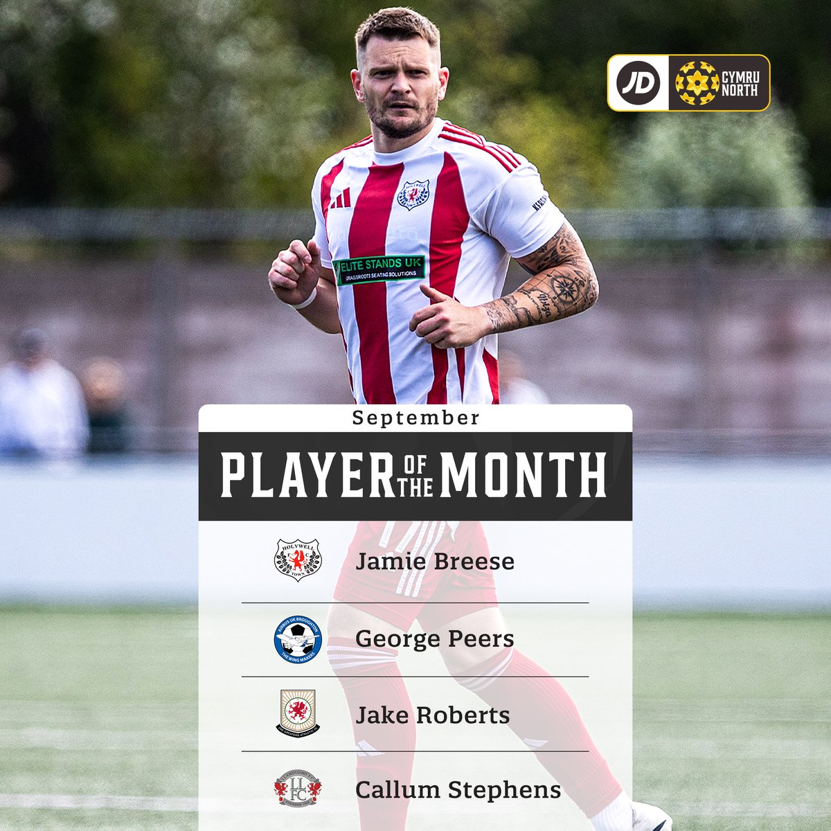 CymruLeagues's tweet photo. 🥁 Presenting the shortlist for September's Player and Manager of the Month awards across the #JDCymruLeagues.  

🗳️ Click below to find out how to vote, with the fan poll being combined with an independent voting panel to determine the winners 👇