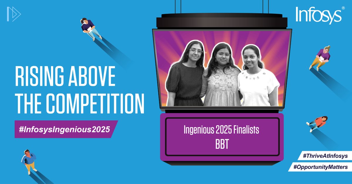 Infosys's tweet image. The moment is here! 🌟

Announcing the final 4 teams heading to the #InfosysIngenious2025 Grand Finale! 🎉 These future leaders have showcased brilliance, strategy &amp;amp; leadership.

With Oct 10, 2025, fast approaching, the countdown begins! 🚀

#ThriveAtInfosys #OpportunityMatters