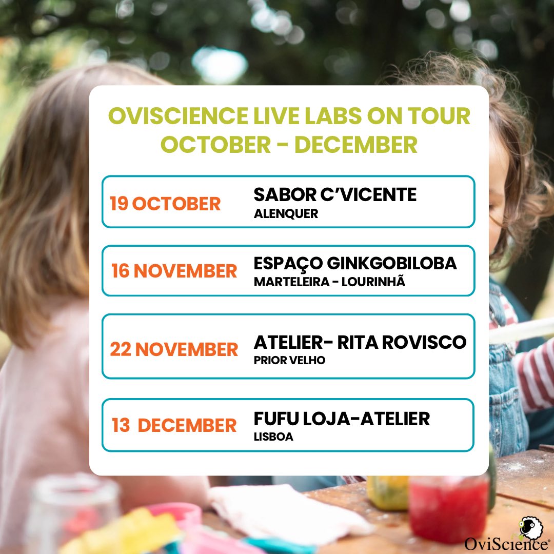 OviScience's tweet photo. 🧪 SCIENCE TOUR from October to December!
Details &amp; bookings on IG / LinkedIn 👉 https://t.co/kXdCVMpaIE  | https://t.co/ukwp991wNN
Nature meets Science 🥦🧪Oct 19
Art meets Science! 🎨🧪 Nov 16
Family Lab Incoming! 👨‍👩‍👧‍👦🧪 Nov 23
Santa goes SCIENTIST 🎅🧪 — Dec 13 https://t.co/sUZm8zdvFn