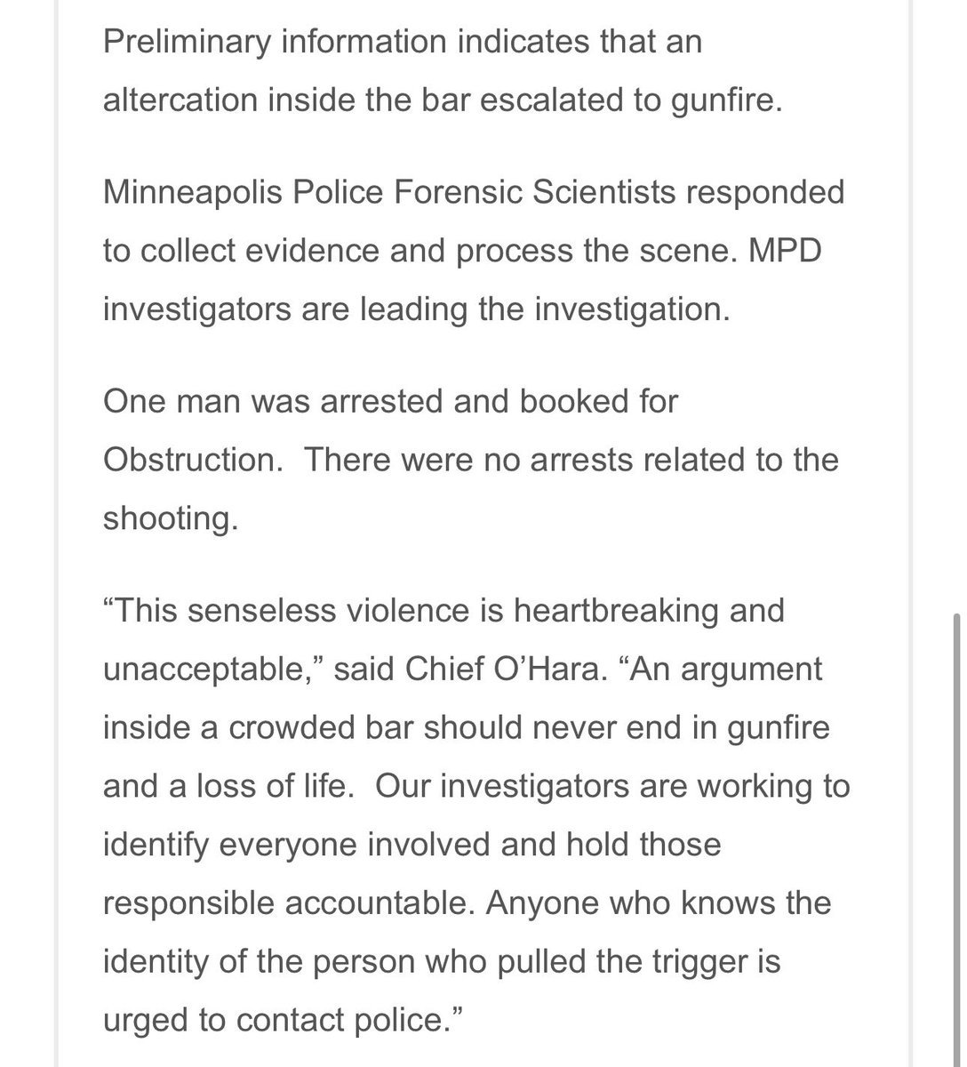 lizcollin's tweet photo. UPDATE: Bar shooting in downtown Minneapolis leaves one dead and three injured 

Bar Zia is less than a block from Minneapolis City Hall. https://t.co/p6K7hzhSxA