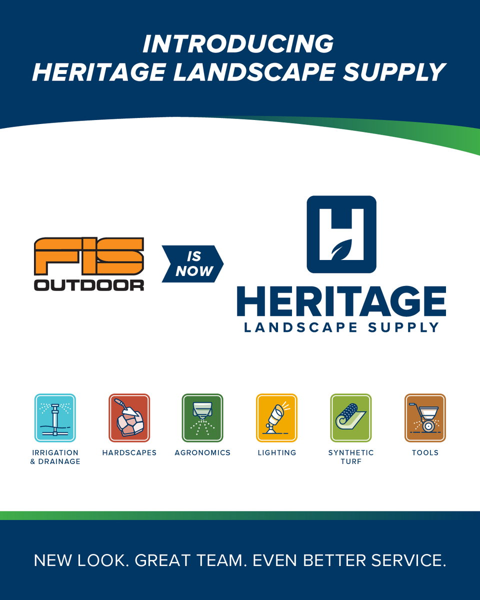HLS_Golf's tweet photo. FIS Outdoor is now Heritage Landscape Supply! 

Same local team, same commitment to service... now backed by a national network focused on growth, support, and partnership. 

We’re extremely proud to continue serving Florida under the HLS name. https://t.co/4nrqbEMaa6