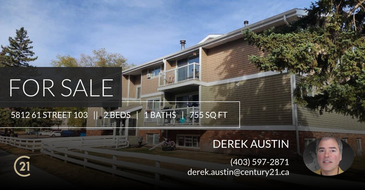 derekc21's tweet photo. Looking for an Affordable Condo  could be the one! Please don't hesitate to reach out with any questions! You can reach me at (403) 597-2871.

Derek Austin 
31 yrs Selling and Listing Central Alberta... https://t.co/lTtVDiPp8q https://t.co/Q36wh3zyjv