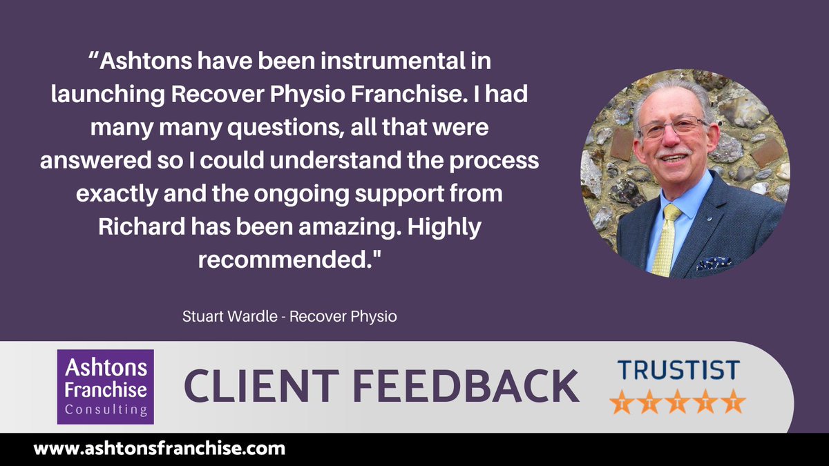 We've received some lovely feedback for our consultant Richard Langrick from Recover Physiotherapy Ltd! #franchise #franchising