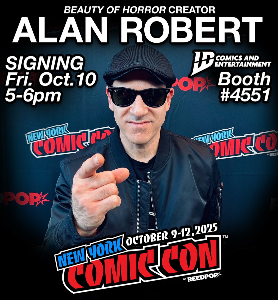 NY COMIC CON - FRI 10/10, 5-6pm at IDW Publishing Booth #4551 - I’ll be signing THE BEAUTY OF HORROR!!! #nycc #nycc2025 @idwpublishing <a href="/OffiLIFEOFAGONY/">LIFE OF AGONY</a> #alanrobert #thebeautyofhorror