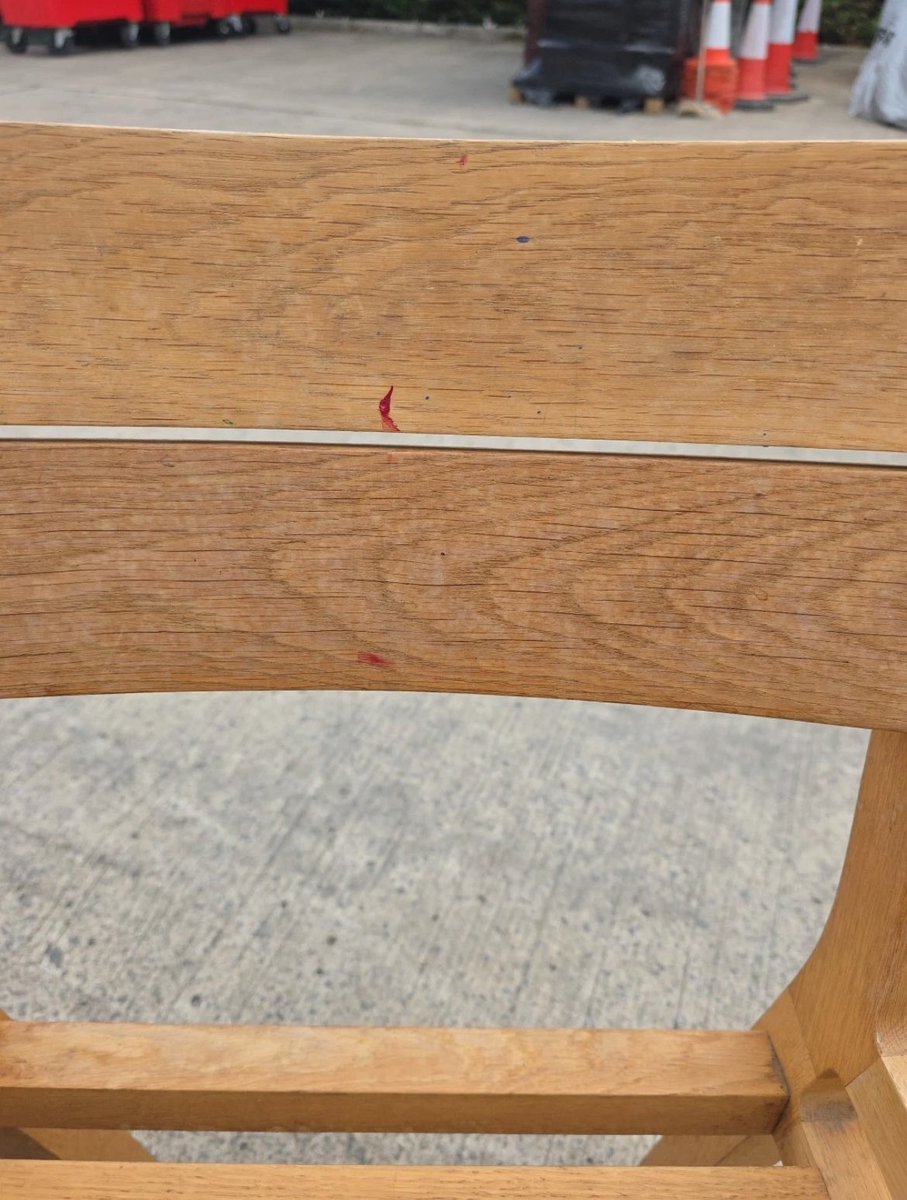 jonburkeUK's tweet image. Feeling pretty pleased at cleaning, wet &amp;amp; dry sanding, and oiling two chipped and paint/nail varnish spattered solid oak Habitat Radius chairs I picked up on EBay. #reducereuserecycle