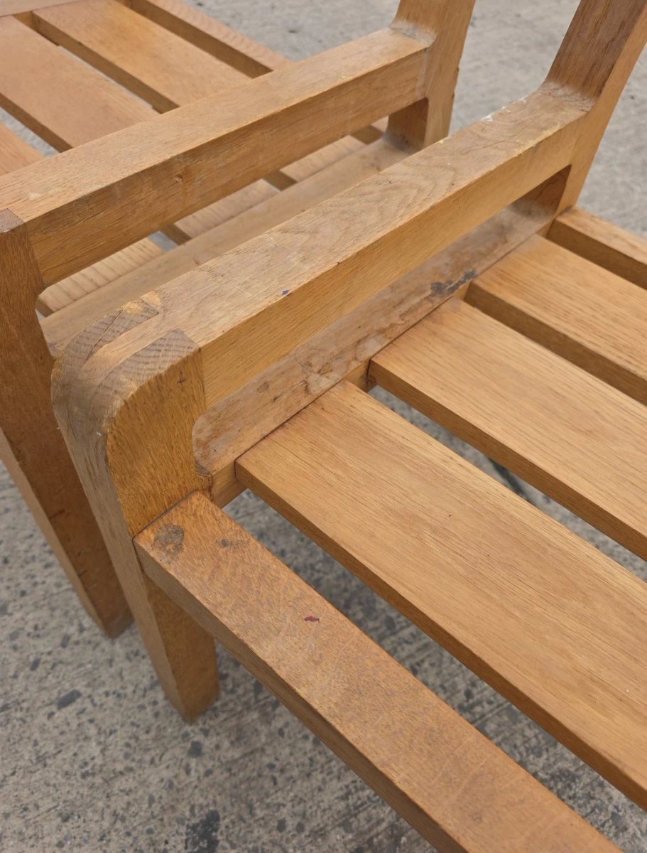 jonburkeUK's tweet image. Feeling pretty pleased at cleaning, wet &amp;amp; dry sanding, and oiling two chipped and paint/nail varnish spattered solid oak Habitat Radius chairs I picked up on EBay. #reducereuserecycle