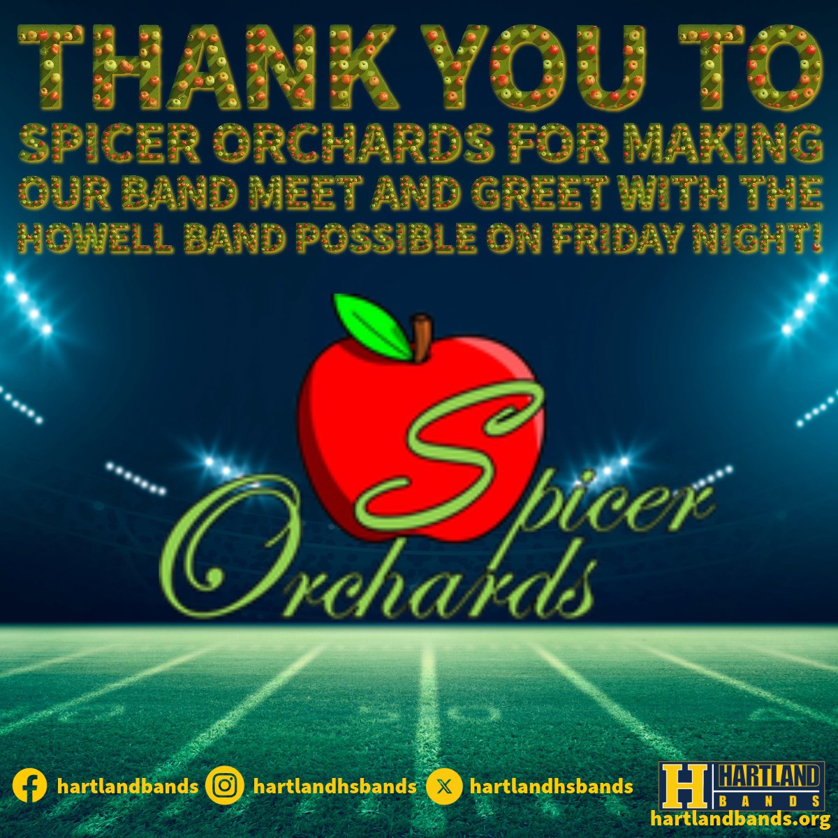 hartlandhsbands's tweet photo. 🍩🍎 Huge thanks to Spicer Orchards for fueling our Friday night Meet & Greet with the Howell Band—with donuts, cider, and community spirit! You brought the flavor and the fun. 💛💙 #BandTogether #HartlandBands #SpicerOrchards #SweetSupport #HowellBandMeetup @SpicerOrchard https://t.co/Du3VS3NafK