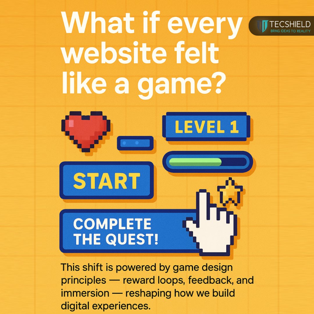TecshieldO's tweet image. 🎮 What if websites felt like games?
At Tecshield, we’re turning clicks into quests and users into players.
Game-thinking boosts engagement 2–3× — where design meets play.
Would you stay longer if the web played back?

#Tecshield #GameDevelopment #WebDevelopment #GamifiedUX