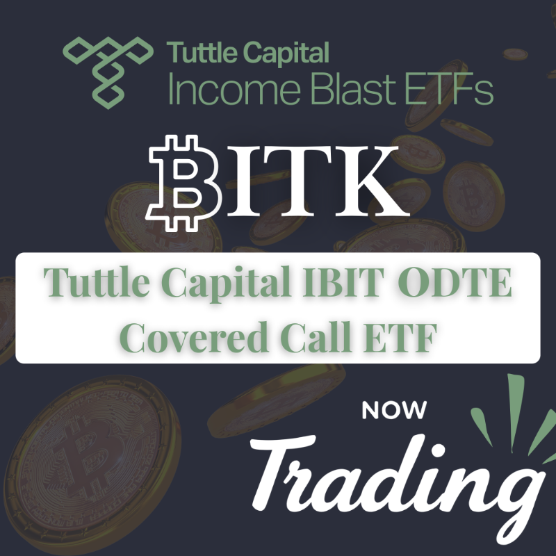 TuttleCapital's tweet photo. 💡 Option income without losing overnight returns

Most covered call ETFs cap upside.

We fixed that with $BITK – Tuttle Capital IBIT 0DTE Covered Call ETF

• Sell calls each morning, expiring same day

• Capture intraday option premium

• Keep capital free for tomorrow’s move