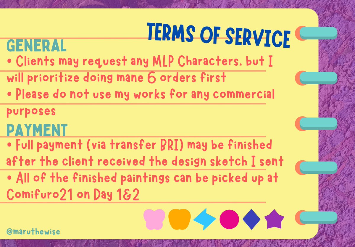 maruthewise's tweet photo. [RTs &amp; Shares are verrrry much appreciated ♡♡]
HI! I'm opening MLP Painting Commissions Pre-Order for CF21🌷☆ﾟ.*･｡ﾟ
• PO Period: Oct 8 - Oct 20
• Please read the TOS below before commissioning
• Kindly DM me for the commissions ^^ https://t.co/M38YyiPlMr