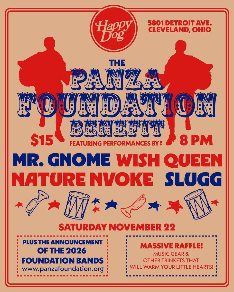 We’ll be playing a special, 30 minute, all electronic set in Cleveland next month, Saturday, November 22nd - The Panza Foundation Benefit at The Happy Dog! Very honored to have been chosen last year, and so excited to play with all of the amazing musicians on the bill this year!