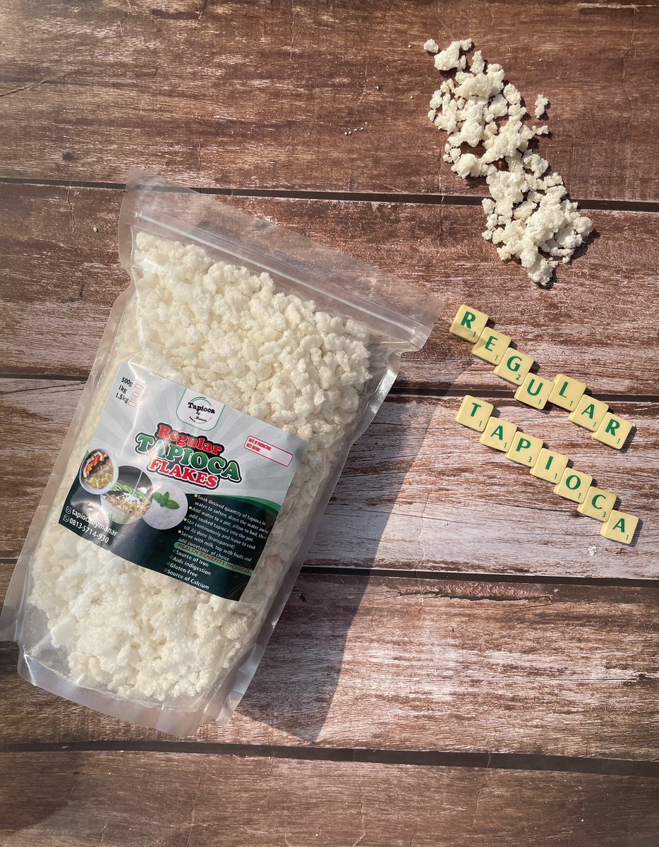 tapiocabymanar's tweet photo. @FotoNugget Stone Free Tapioca Flakes available in Regular and Minute Variants.

1kg Regular Tapioca- N4,000
1kg Minute Tapioca - N5,000 https://t.co/sGmKdXZyv8