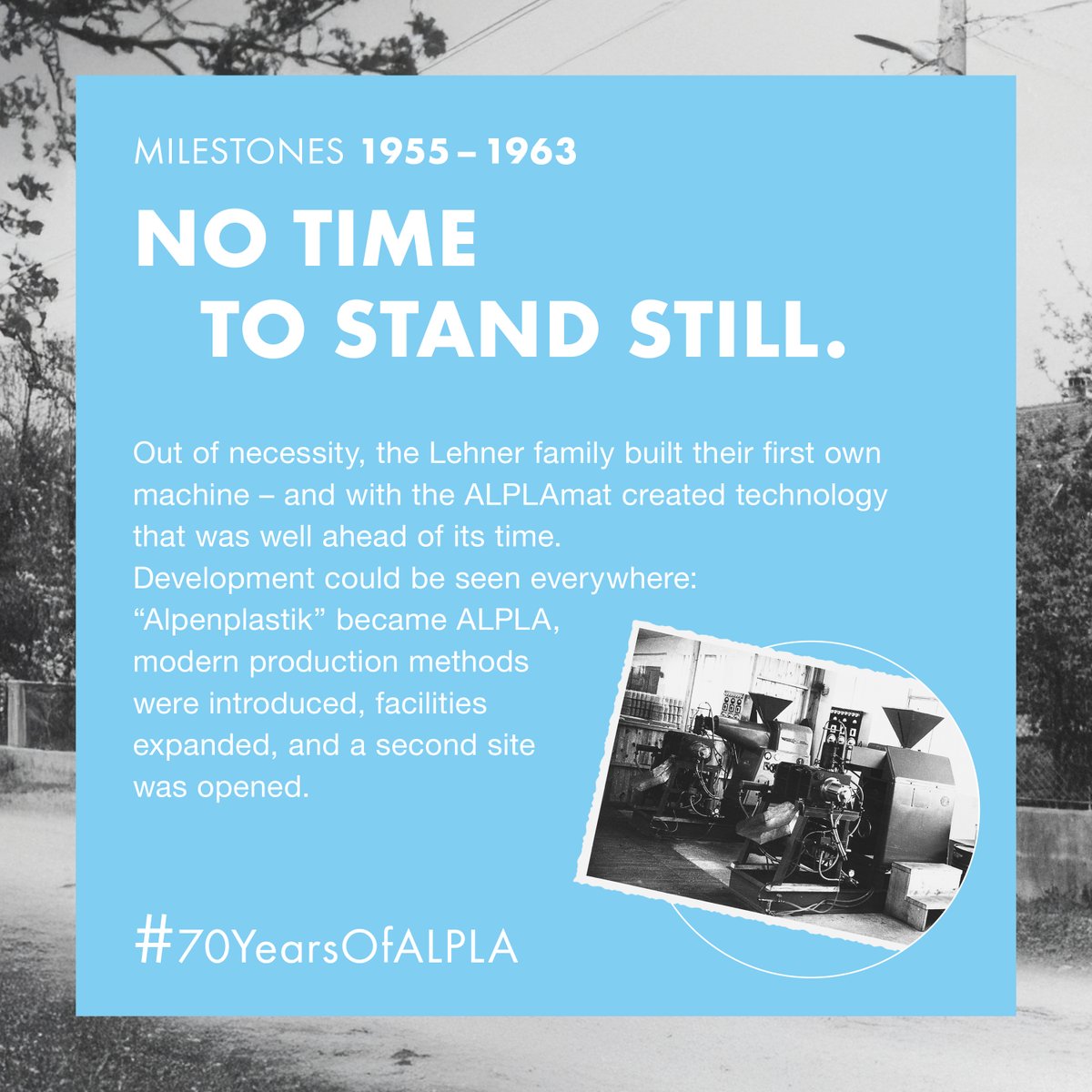 ALPLApackaging's tweet photo. 70 Years of ALPLA – Chapter 1: How it all began 🏠 Read more in our blog ▶️ https://t.co/moHhanxp8J

#FamilyOfPioneers #PlasticIsFantastic #ALPLA #Innovation #CorporateHistory #70YearsOfALPLA https://t.co/BNUcsuAPab