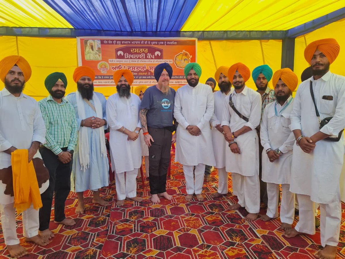 GurjeetSAujla's tweet photo. "Honored to attend the Dastar Sikhla Camp organized by Virsa Bambal Singh and SGPC at Langar Hall Golden Temple. Had the privilege of tying a turban to a foreign national and explaining the significance of the dastar in Sikhism 🙏
#Sikhism #Dastar #Langar"
@RahulGandhi @PriyankaGandhi @MallikarjunKharge @INCIndia @PunjabCongress @Ajay_reporter @SGPCAmritsar_ @PTI_News @ANI @SGPCAmritsar__ @SGPC_official @INCMP @DailyMirror @IYC