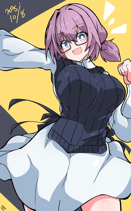 ワンピースにニット合わせるのかわいいよねっていうのと同時に大変だのうってなる絵伝ちゃんの私服( 'ω') #駒添絵伝生誕祭 #アリスギアお絵かき