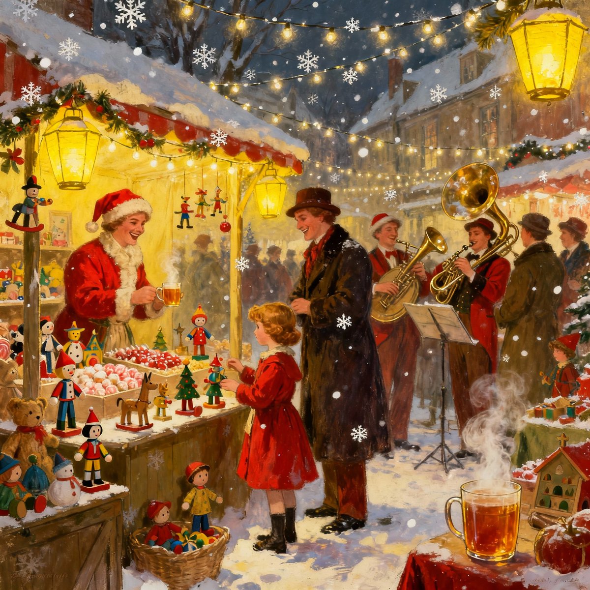 funchristmasday's tweet image. Victorian Christmas Market in England With Toy Stalls Hot Drinks and Brass Band. 🎁Turn this artwork into the perfect Christmas gift! Available as cards, mugs, cushions, wall art, and more on Redbubble 🎄 👉 redbubble.com/shop/ap/174825…
#funchristmasday