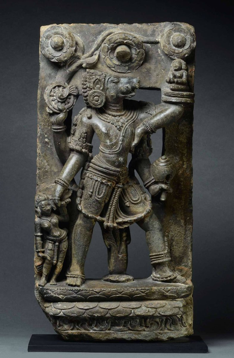 Yaduvam's tweet image. Statue of Bhu Varaha from Odisha, 12th century CE.