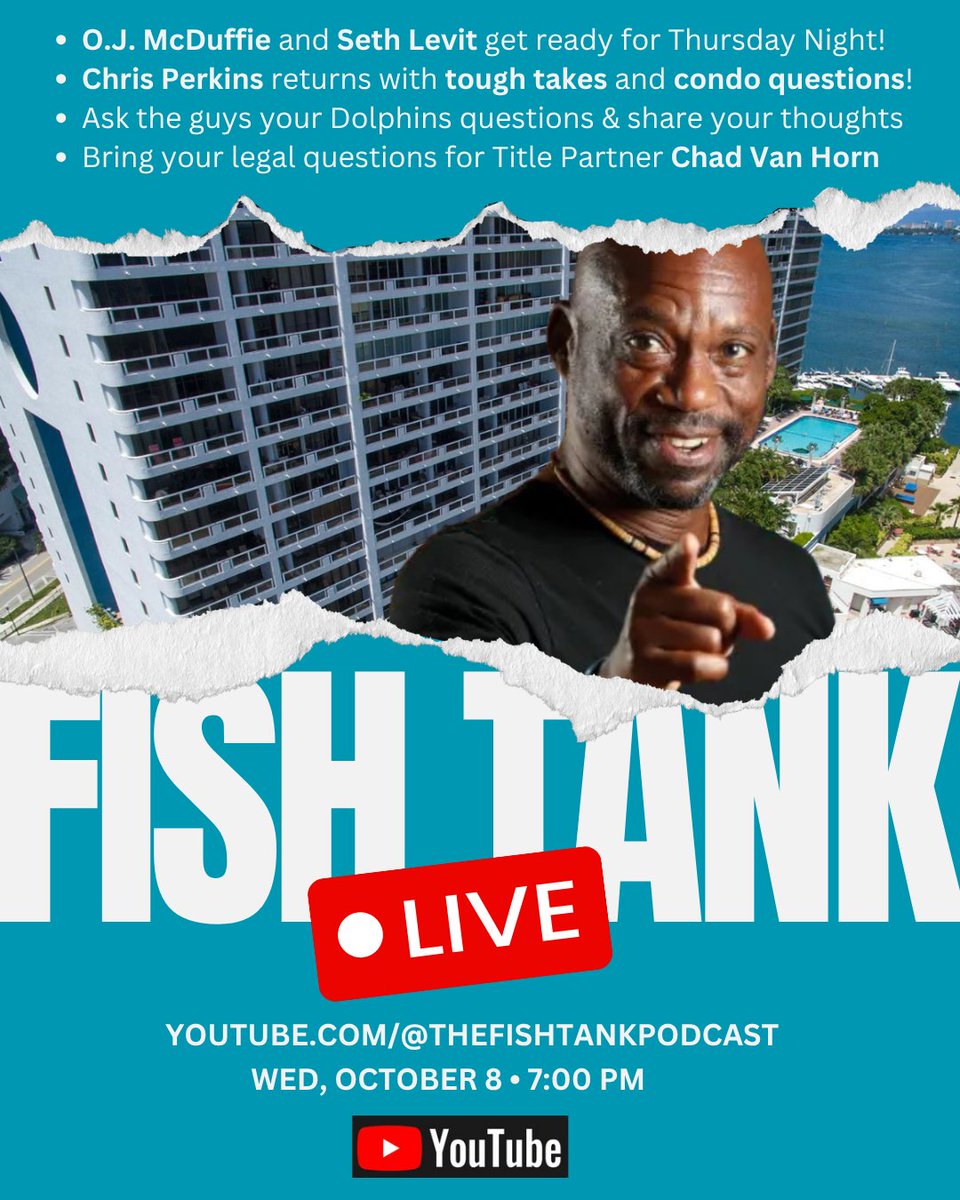 TheFishTank81's tweet photo. Looking for some good news, DolFans? @chrisperk is diving back in for tonight's Fish Tank LIVE on our YouTube channel. Subscribe now so you don't miss it!

https://t.co/uYheTwugyk

@ojmcduffie81 @TeamLevit @VHLawGroup @SeriouslySevach https://t.co/HVst0rhWD9