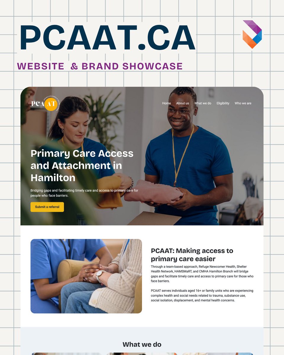 TheDunhamGroup's tweet image. Primary Care Access &amp;amp; Attachment Team (PCAAT) is a group of organizations with the goal of helping those who face barriers access primary care. 

You can see their new website at pcaat.ca

#hamiltonwebservices #HamiltonBusiness #WeBuildBrands #designedincanada