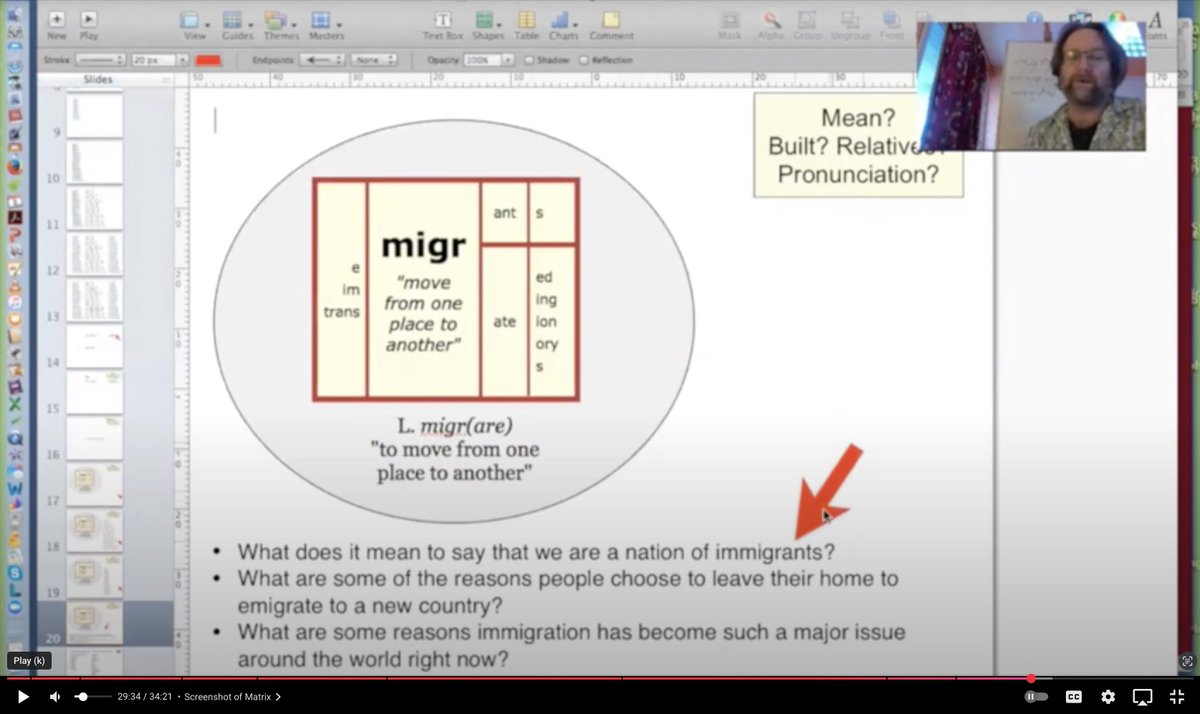 youtu.be/Wb4o6SnhUNs?si… 
Here is a blast from the past with a video modelling an investigation of the morphology, etymology and phonology of the word "immigration" and its relatives. 

If you want to learn how to do this consider my course starting soon tinyurl.com/5c2tfcz8
