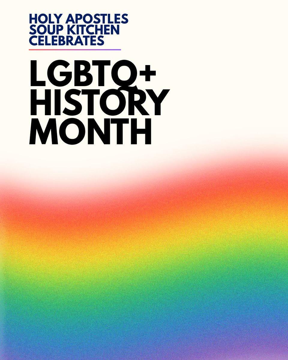 🏳️‍🌈 This #LGBTQHistoryMonth, we celebrate a legacy of courage and inclusion. 

Since 1848, Holy Apostles has welcomed all — from the Underground Railroad for the post-Stonewall movement to the ordination of Ellen Marie Barrett. 

Everyone is welcome at our table. 💙