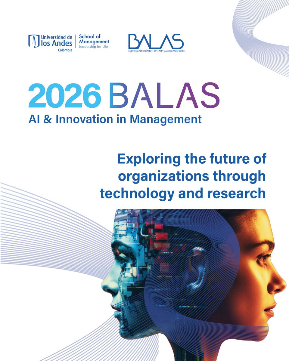 BALASorg's tweet image. 🌎 #BALAS2026 | #AI &amp;amp; #Innovation in #Management
Join us in Bogotá to discuss how AI is transforming management in #LatinAmerica.
📍 Mar 24–27, 2026 | @AdmonUniandes 
📆 Submit by Oct 31
🔗 Guidelines: balas.org/guidelines2025 |
🔗 Submit your paper now: easychair.org/my/conference?…