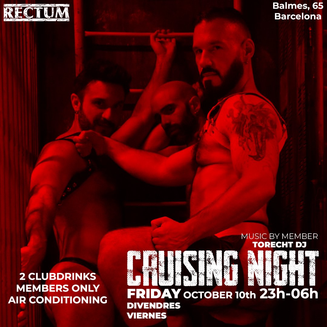 rectumbcn's tweet photo. SPECIAL EVENTS AT RECTUM‼
@kikegilxxx @AlessioVenezi
@CRDKO_BCN @CruisingClubs
#RECTUMBCN #gayfetish #Barcelona #cruising #fetish #gay #gayclub #privateclub #gaybarcelona #gaybcn #musclebear #bear #bears #beargay #bearparty #woof #CRDKO #gaycruising #gayclubbarcelona https://t.co/a8bUODPeHK