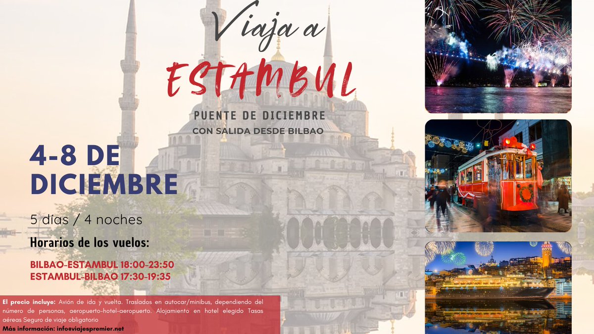Luces, sabores y historia en cada rincón. Este diciembre, vive la magia de Estambul.🎄
👉Más info: info@viajespremier.net
viajespremier.net/tours/puente-d…