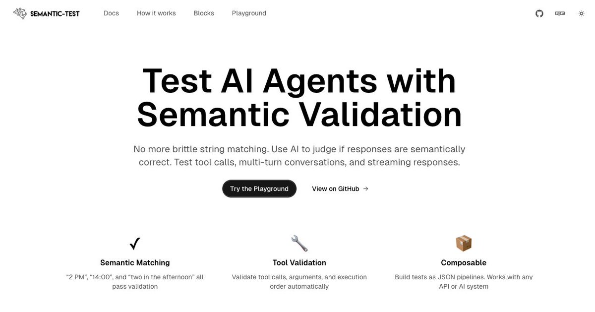 Just built an open source testing framework that uses AI to validate AI: 

you define expected behavior and let an LLM judge if the output is semantically correct.

Interested to try?